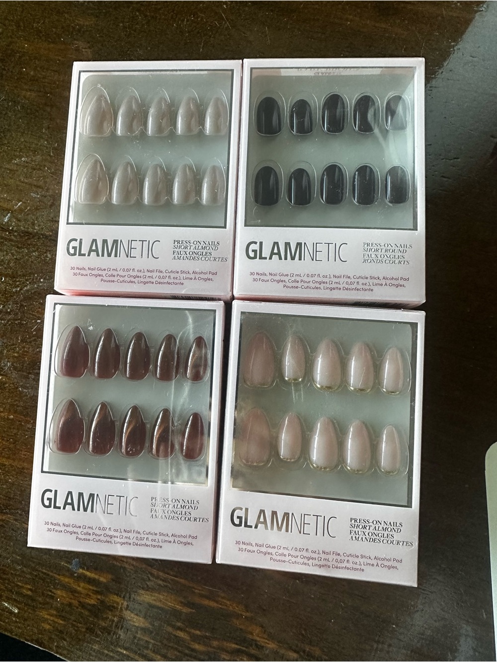 GLAMNETIC Press-On Nails — The Vow, Bark Brown, Sicilian Sun, Goal Chaser